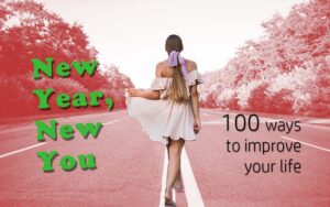 Banner showing girl on highway for New Year New You