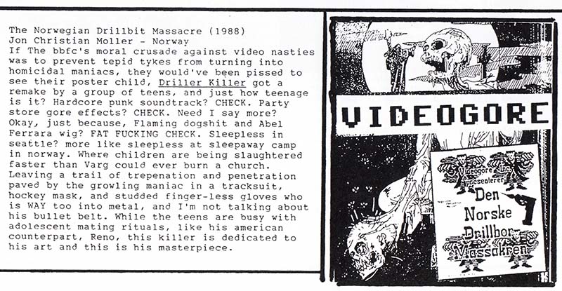 Clipping of obscure movie review, The Norwegian Drillbit Massacre