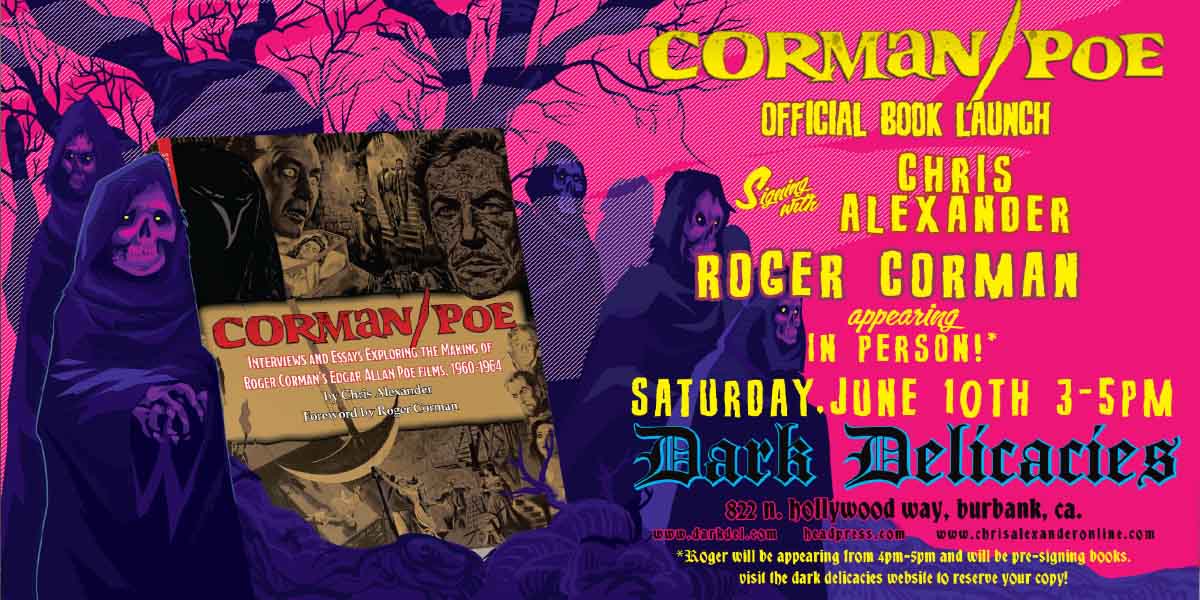 Banner for Corman/Poe launch event