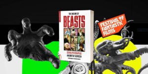 Banner for Book of Beasts launch in Manchester October 23023.