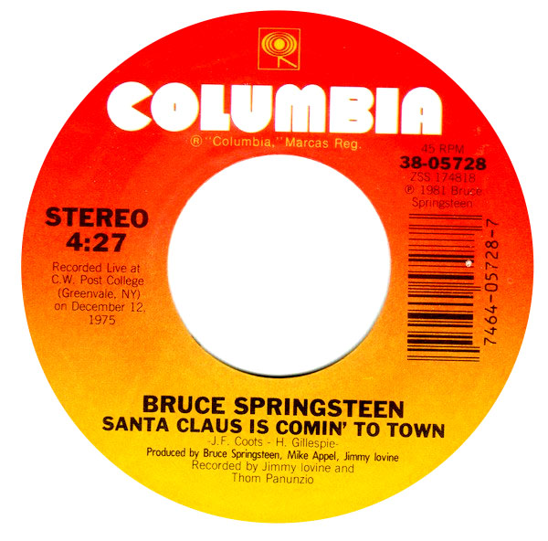 Record label b-side Bruce Springsteen