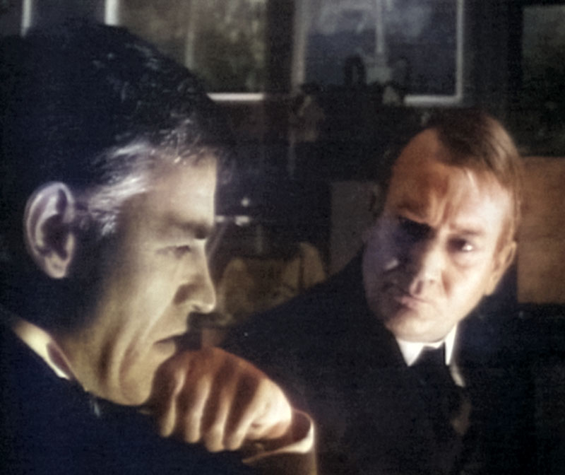 Bernard Lloyd and Denholm Elliott in The Signalman — A Ghost Story For Christmas