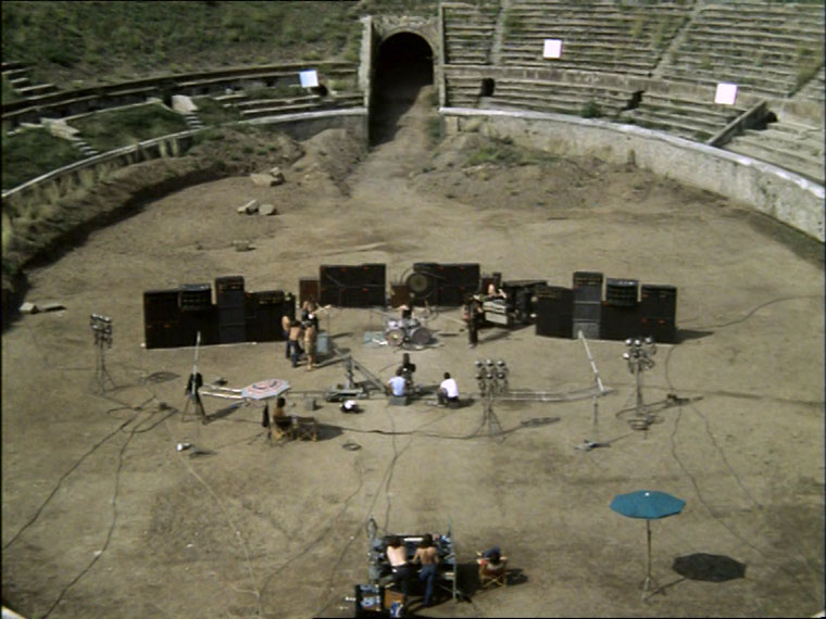 Auditorium. preparing filming of Pink Floyd Live At Pompeii.