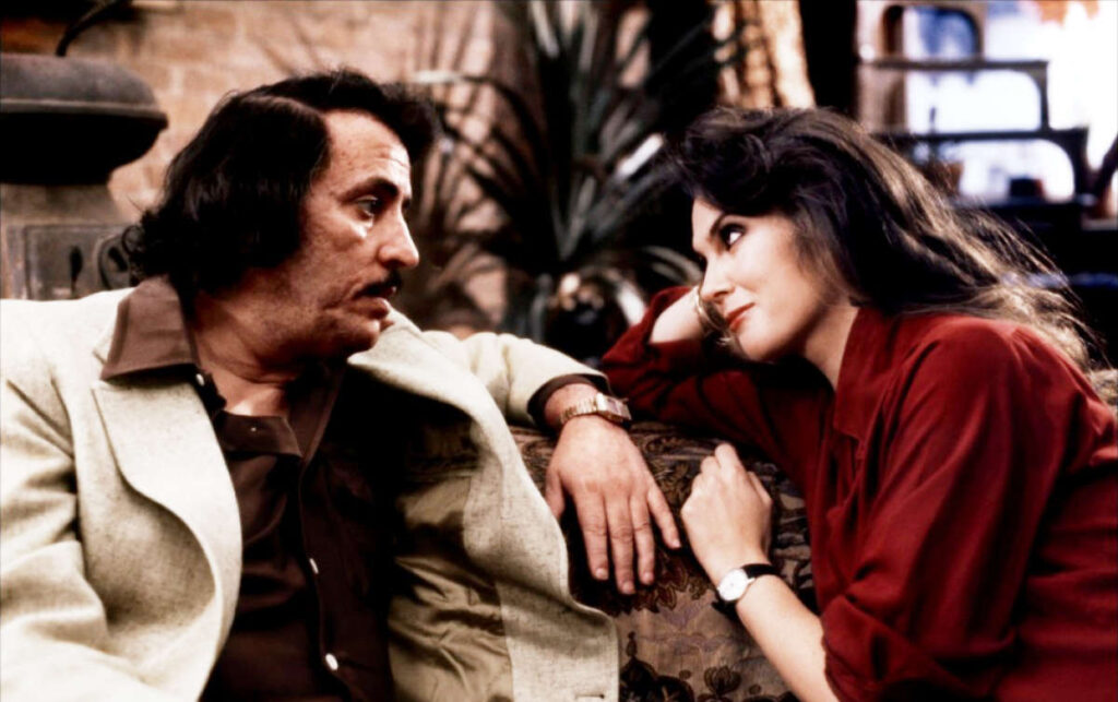 Joe Spinell and Caroline Munro.