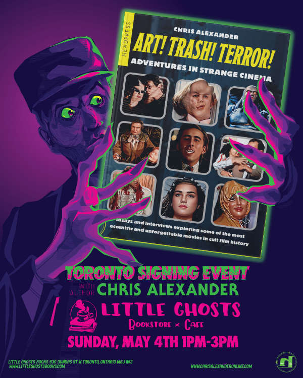 Poster for Art Trash Terror book signing at Little Ghosts Books