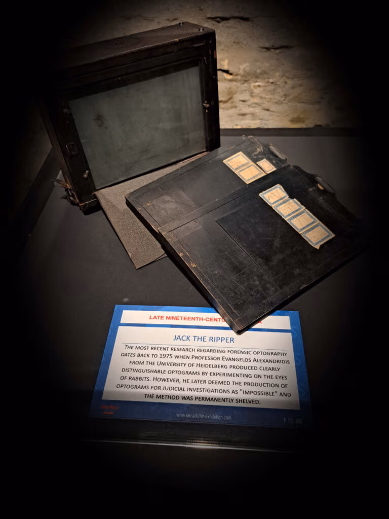 Optography relating to Jack the Ripper exhibit.