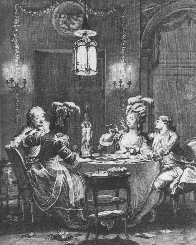 Le Souper fin people at a table eating